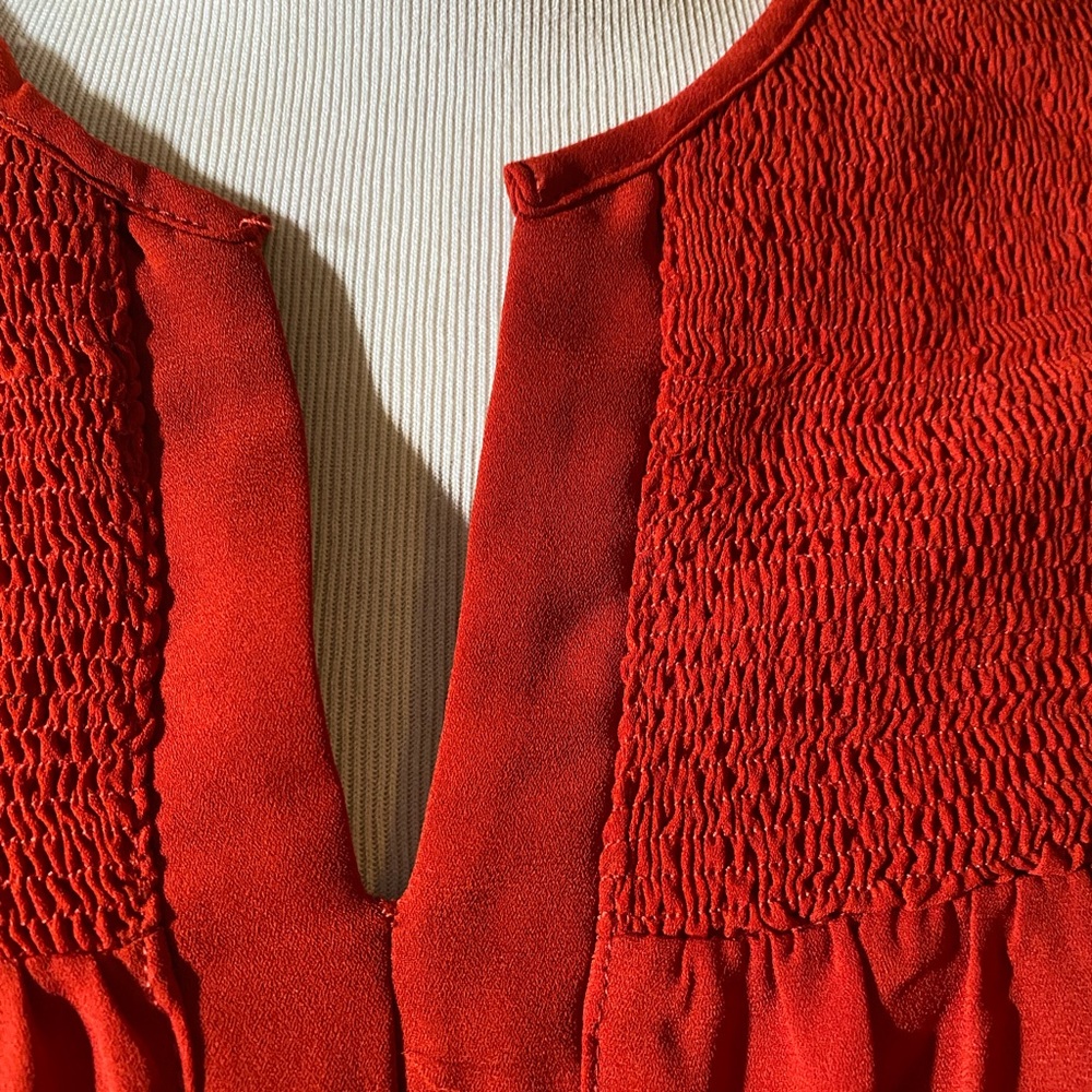Red Ruched Blouse - Picture 4 of 6